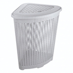 Корзина для белья угловая 50л 395х395х595 мм, (светло-серый)