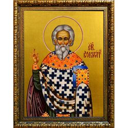 Сократ Анкирский, пресвитер, священномученик. Икона на холсте.
