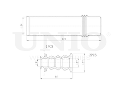 Комплект пыльник и отбойник UNIO DUC-50065