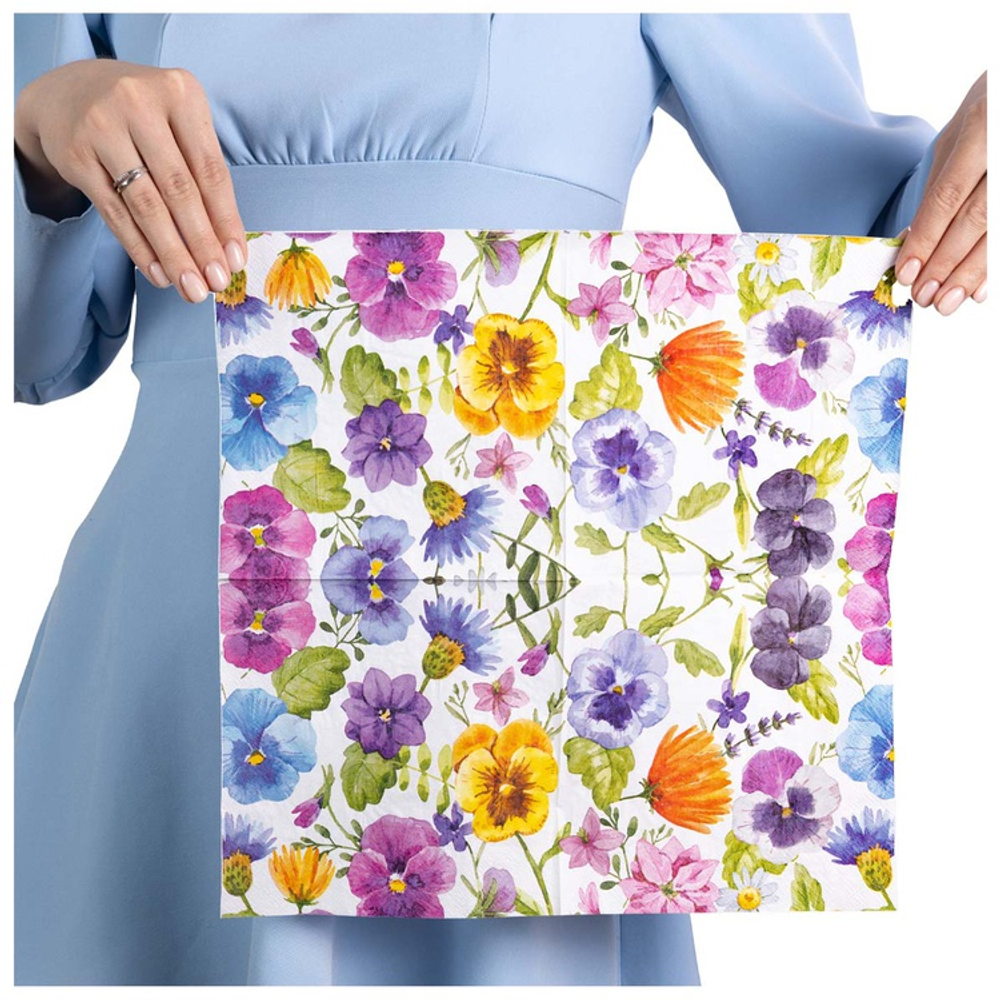 Салфетки «Полевые цветы», 33 см, 12 шт