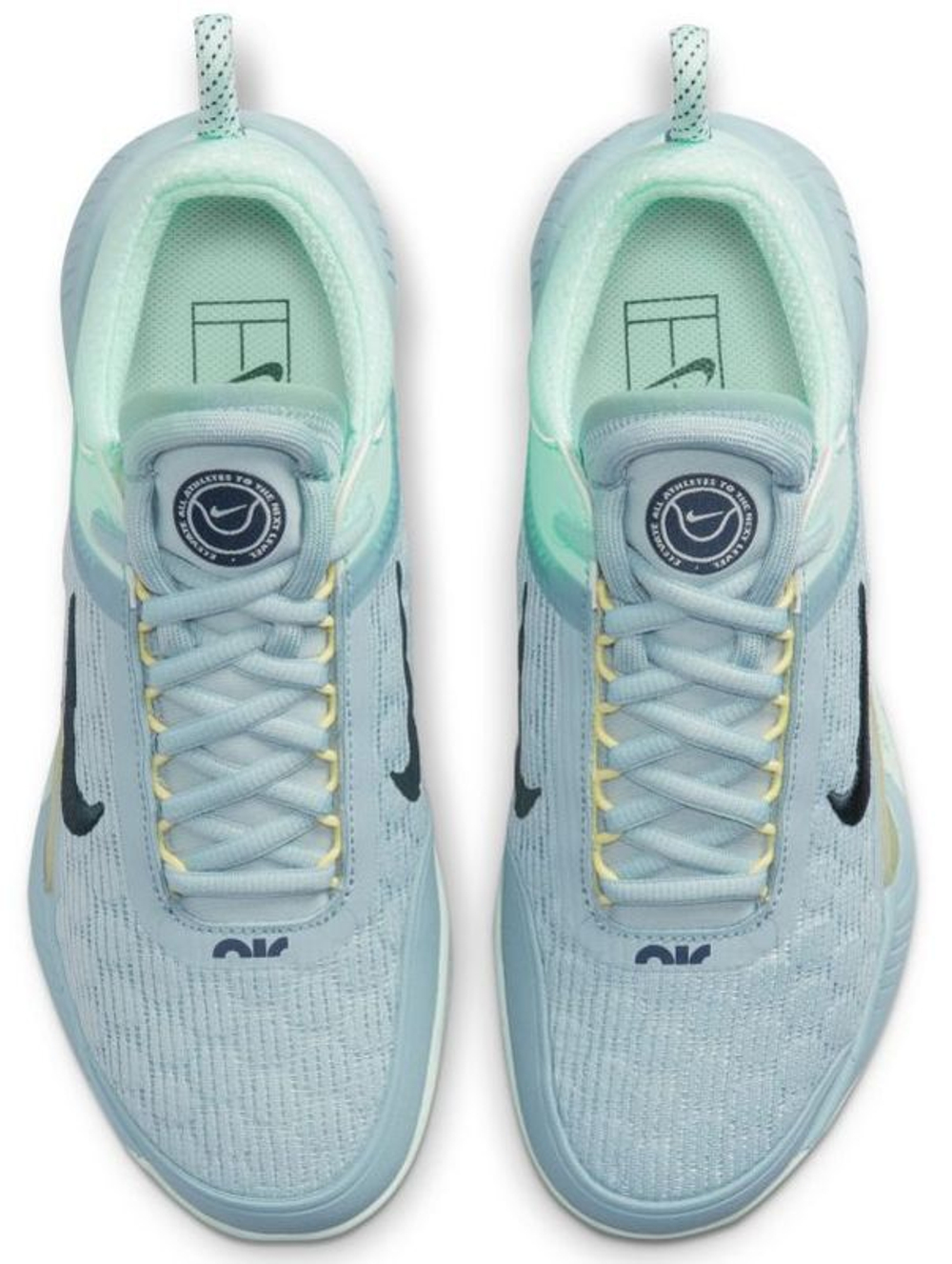 Женские Кроссовки теннисные Nike Zoom Court NXT Clay - ocean cube/obsidian mint/foam light zitron