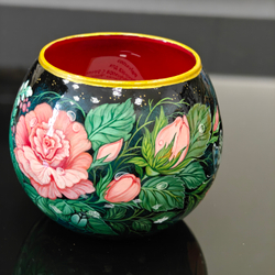 Вазочка для мелочей/диффузора с ручной росписью Палех "Розы"
