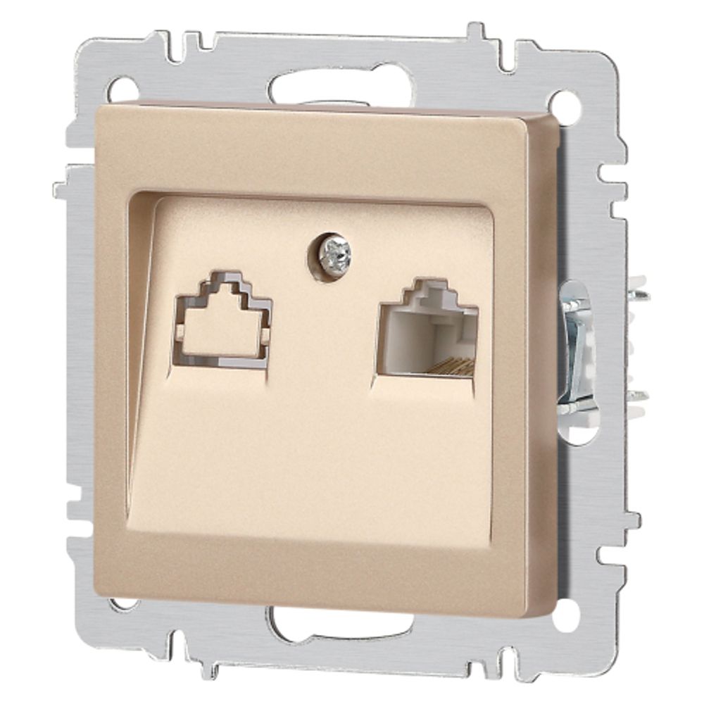 Розетка Intro Accent 6-303-04 информационная RJ45, IP20, СУ, шампань | Intro