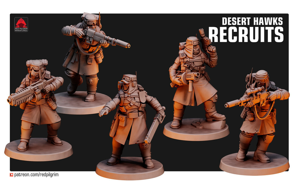 Astra Militarum Tallarn Desert Raiders Отряд Таллранскийх Гвардейцев 1шт. миниатюра для AOS,Waha, Настольная игра, НРИ, Варгейм, РПГ