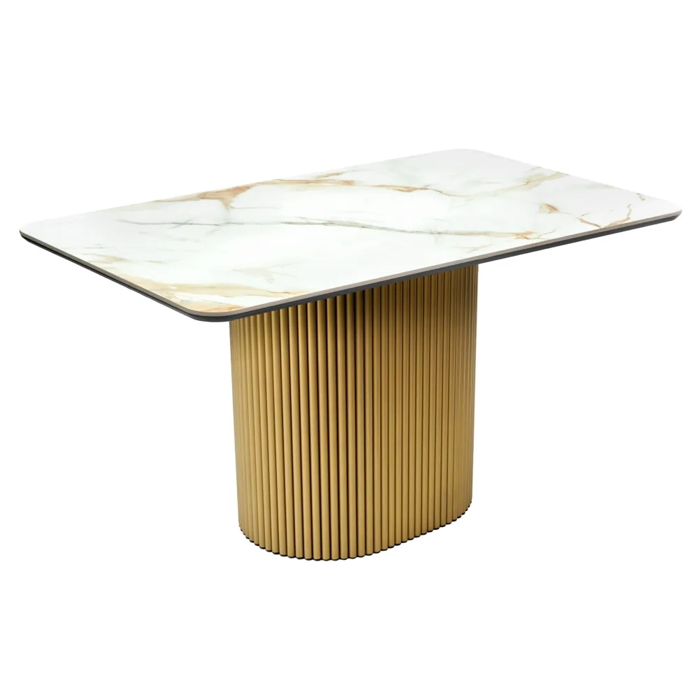 Стол Bradex Home Festa 140x85x77см, керамогранит Calacatte gold мрамор