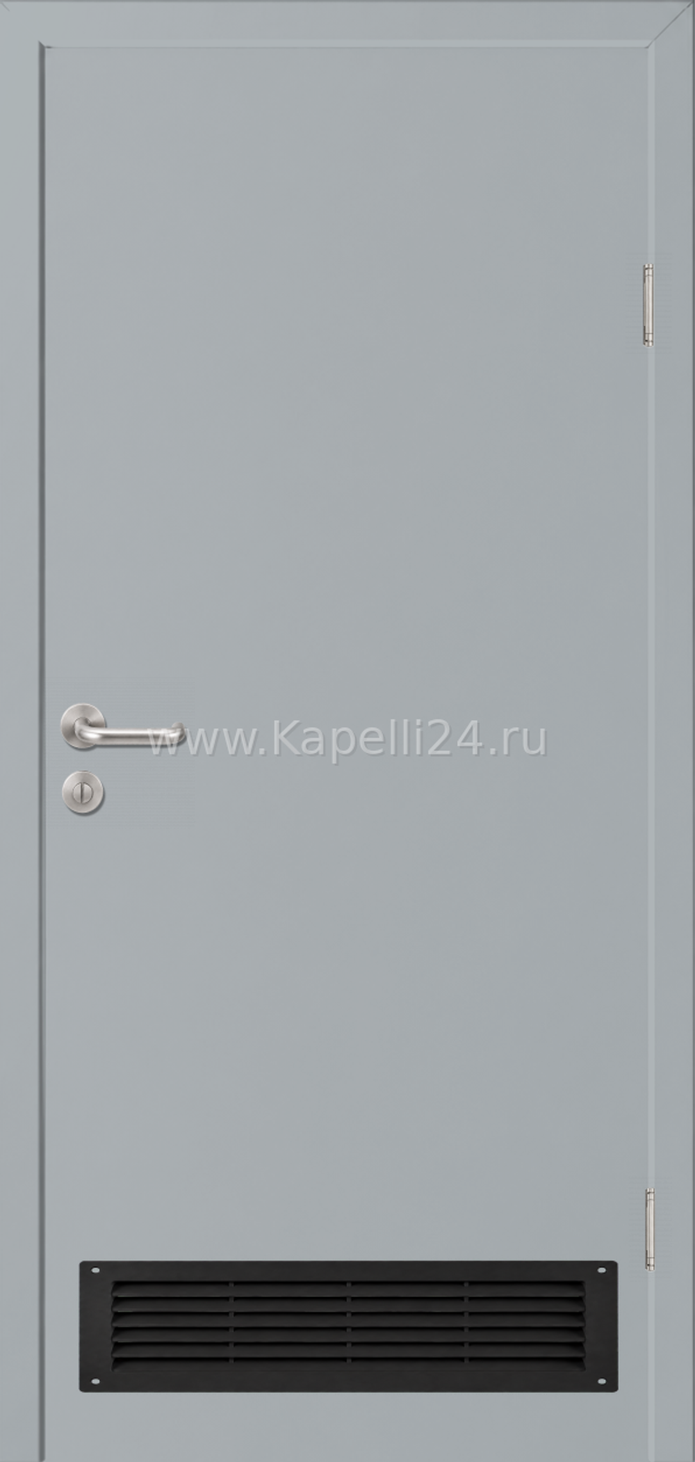 Влагостойкая Дверь Капель однопольная Оконный серый RAL 7040 Вентиляционная решетка черная