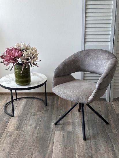 Стул EMBER 360 град. поворот. 7525-180 Серый, велюр/ ENJOY-451 Серый, ткань/ Черный