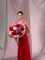 Букет "Красный на малиновом"