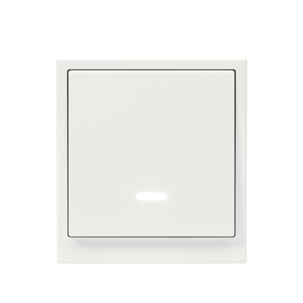 Выключатель одноклавишный с подсветкой, KANT, белая магнолия