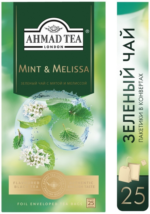 Чай зеленый Ahmad Tea Мята-Мелиса 25 пак.