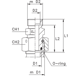 Соединение PNF DS12 М20х1.5 DL08 M14x1.5 (корпус)