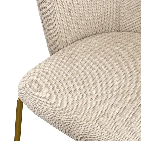 Стул Dwight, светло-бежевый шенилл, золотые ножки
