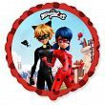 И 18 Круг Леди Баг и Супер Кот/ Rnd Miraculous Street / 1 шт /, Фольгированный шар Ж27