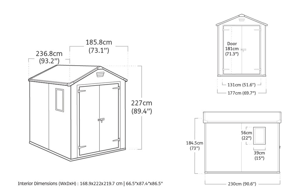 Пластиковый сарай Keter Manor 6x8 beige