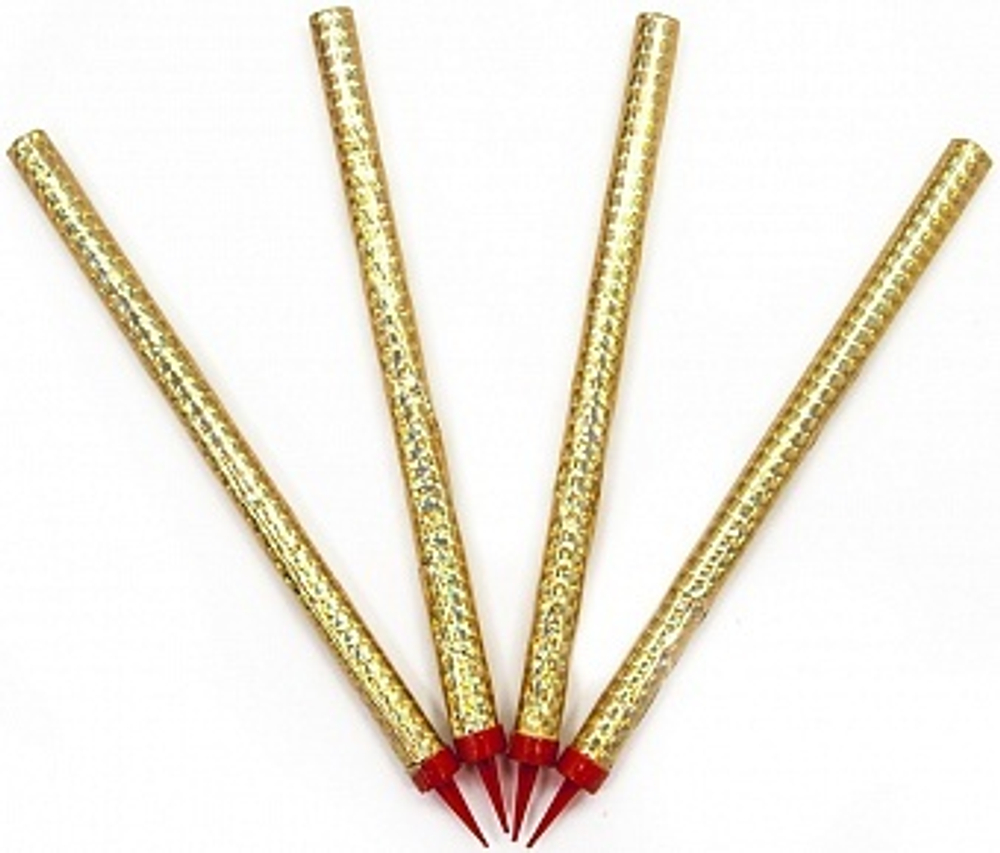 Свеча Фонтан для торта Золото 60 сек. 25 см 4 шт.