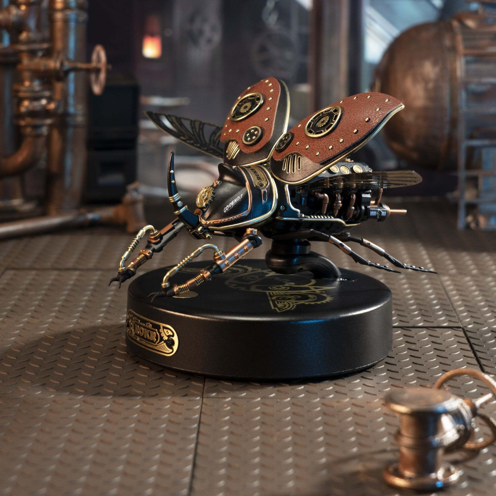 Жук-носорог (Rhinoceros Beetle) MI01 от ROKR - Конструктор, сборная механическая модель, 3D пазл, для интерьера