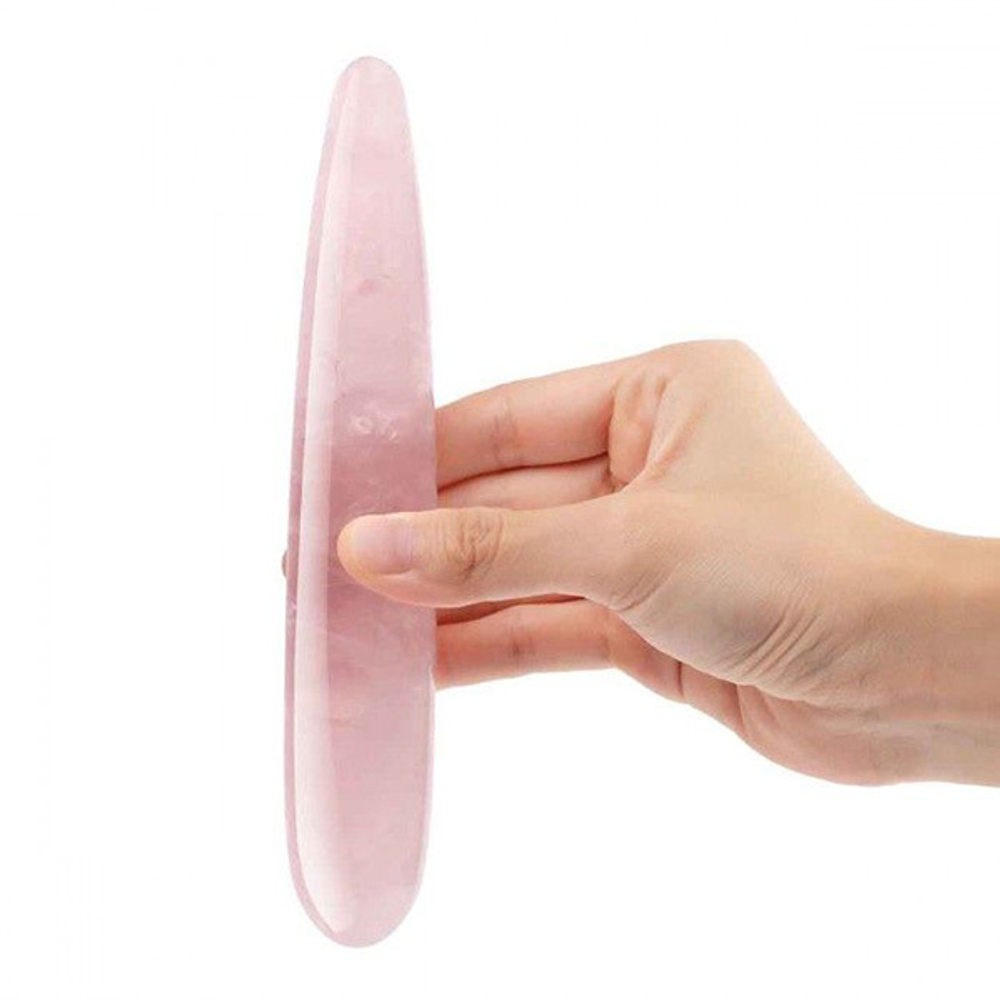 Массажер 17,7см из розового кварца Le Wand Crystal Slim Wand LW-033-RQ