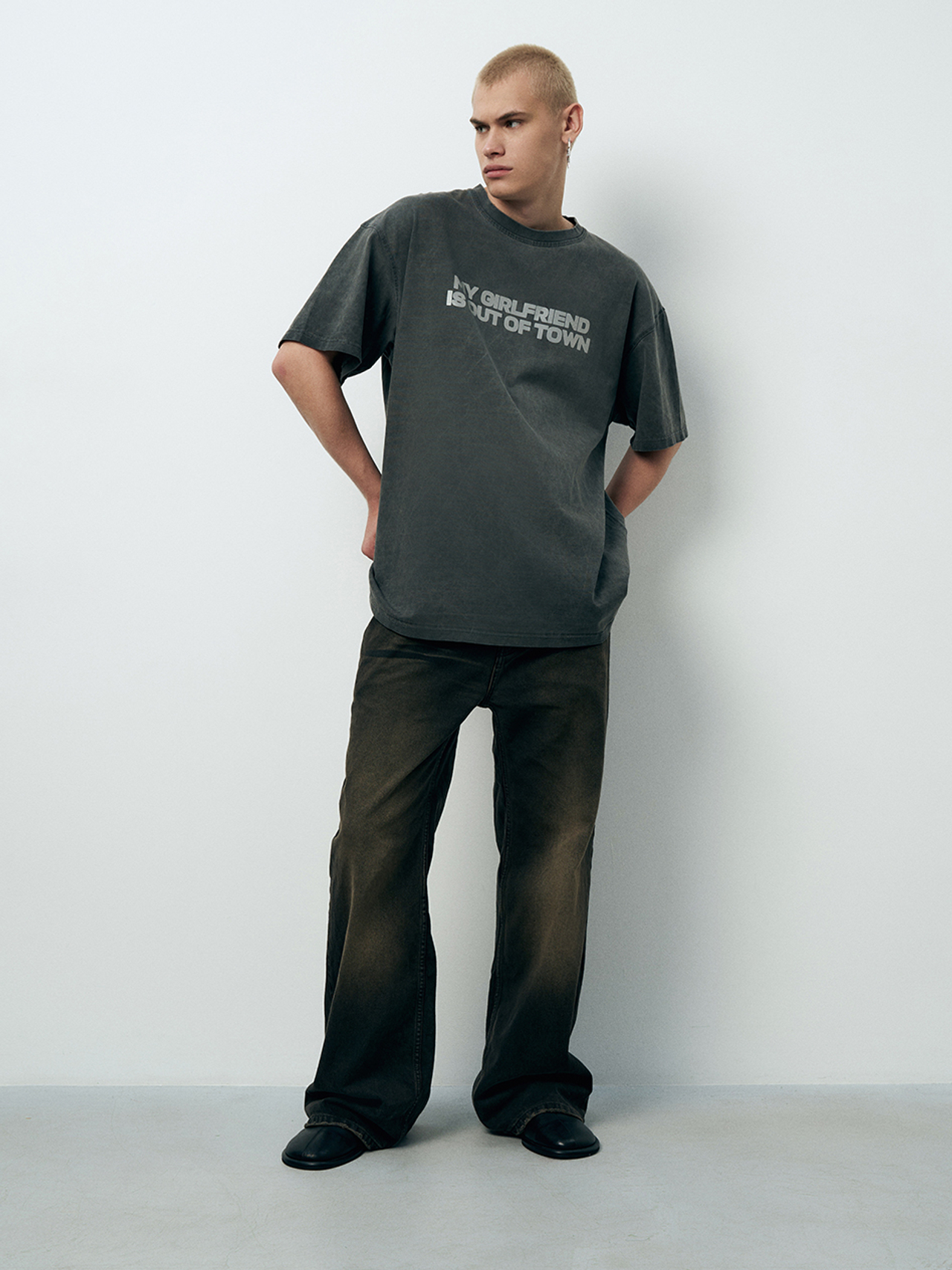 Футболка оверсайз серая