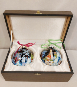 Набор новогодних шаров с ручной росписью "Морозко" и "По-щучьему веленью"