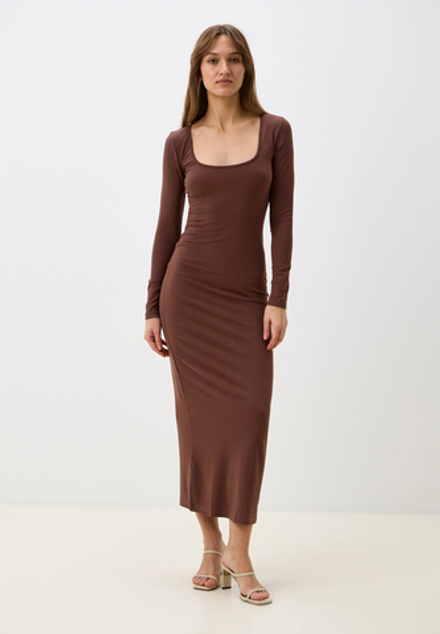 Платье Skims с длинным рукавом, цвет шоколадный