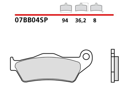 Brembo Тормозные колодки 07BB04SP (1 суппорт)