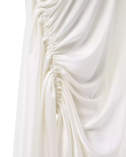 Комбинированное платье с юбкой из шелка