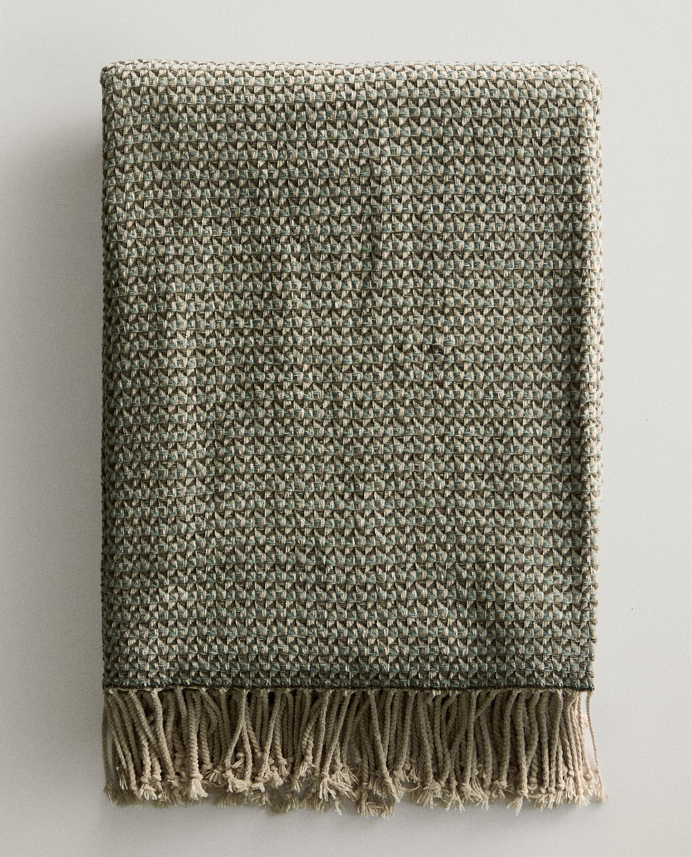 Zara Home плед из полиэстера, зелёный, 140x190 см