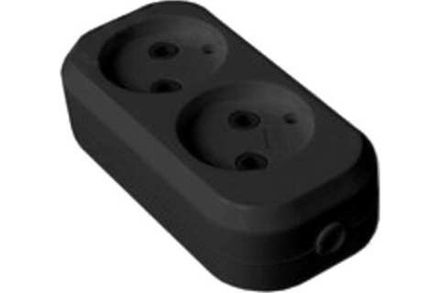 Колодка "UNIVersal" 2 гн. б/з AБС-пластик (еврослот) черный