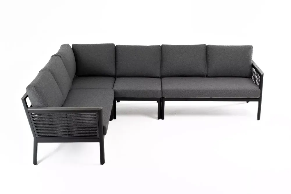 "Париж" угловой модульный диван, каркас из алюминия, цвет серый