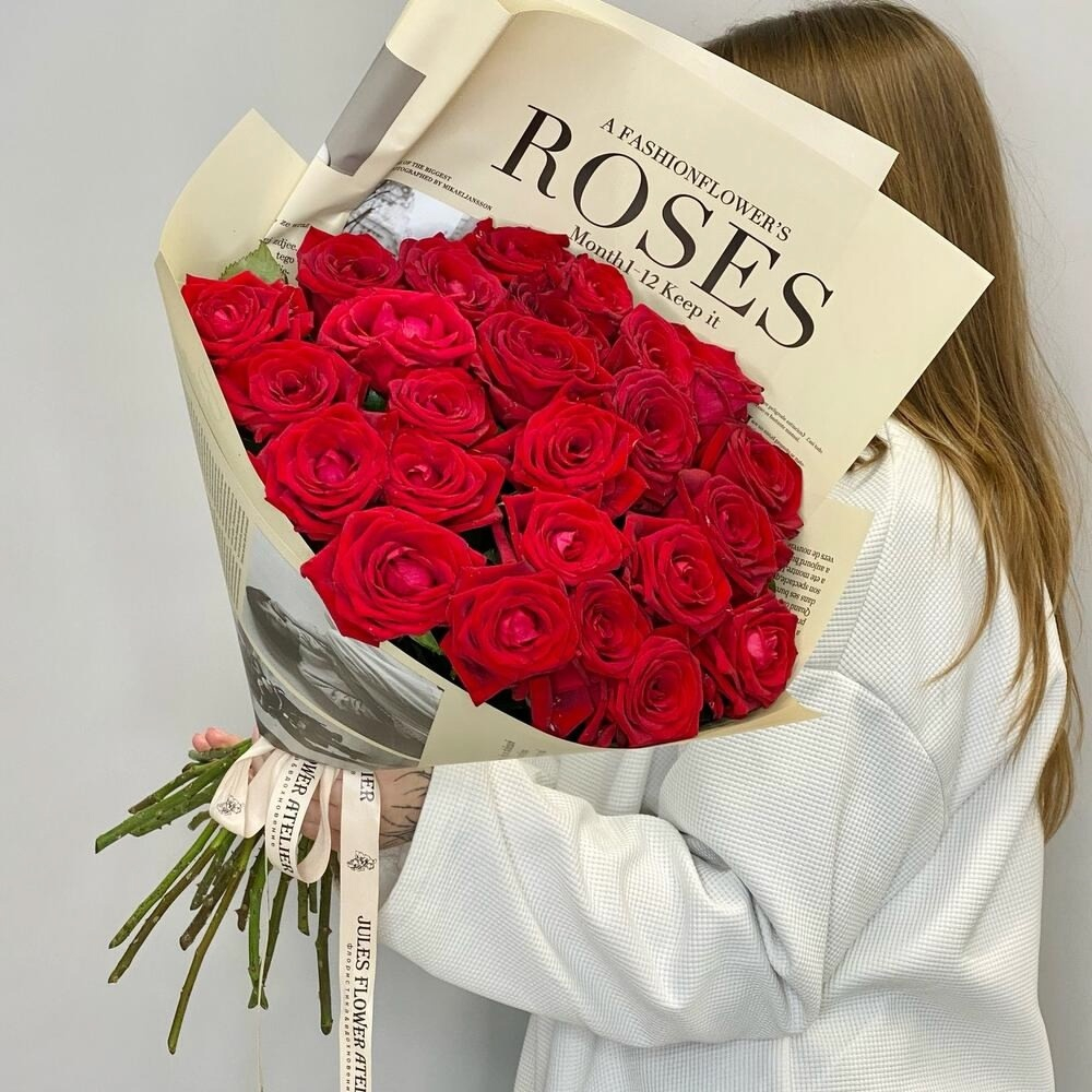 «25 Roses» букет из красных роз премиум