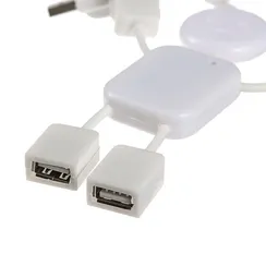 USB-разветвитель (HUB) LuazON SSV-011, 4 порта, USB 2.0, кабель 0.4 м, белый