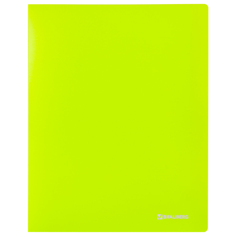 Папка на 2 кольцах BRAUBERG "Neon" 25 мм внутренний карман неоновая зеленая до 170 листов 0 7 мм (10 штук в упаковке)