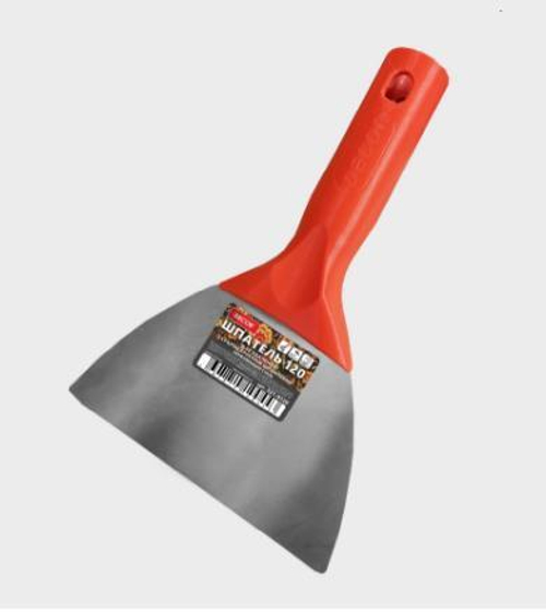 Шпатель скребок100мм, пластик. ручка, внутри конич.резьба, нерж.сталь 0,7мм  PROFI  DEСOR/321-0100