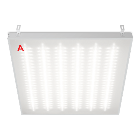 Светильник ГРИЛЬЯТО ДВО02-042 с БАП EM1 54Вт 5000К IP40 Микропризма 6500лм 588х588х40мм WOLTA PRO