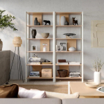 Комбинация стеллажей - IKEA JÄTTESTA/JATTESTA, 160х40х194 см, бамбук/белый, ЙЕТТЕСТА ИКЕА