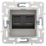 SKANDY Розетка компьютерная двойная RJ45 кат.6 SK-K04N металл никель IEK