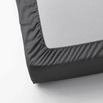 Сатиновая простынь на резинке НАТЕСМИО 200х200 | темно-серый