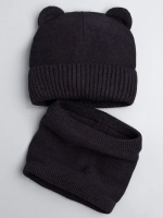 Детская шапка с ушками и снуд осенняя