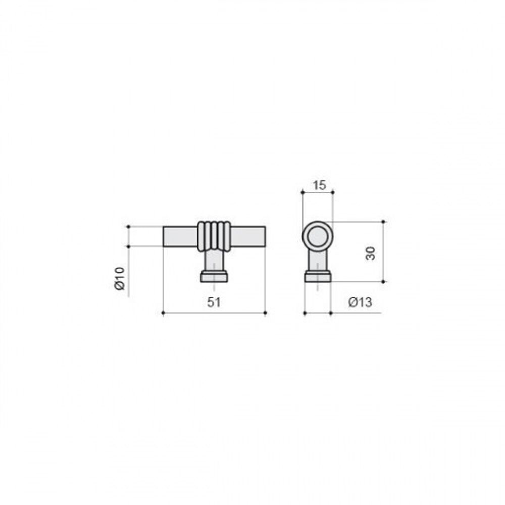 Ручка-кнопка, отделка античное железо