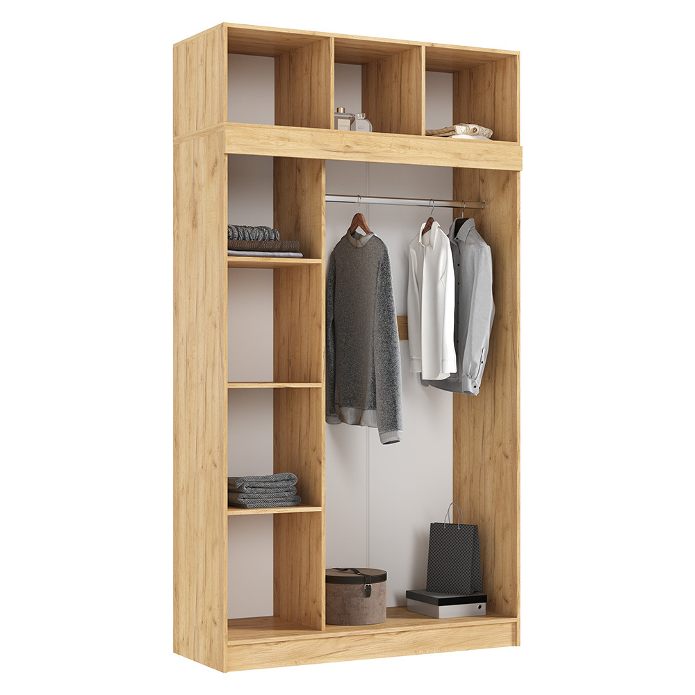 Шкаф с антресолью Бася/Роджина, Дуб Крафт, Графит