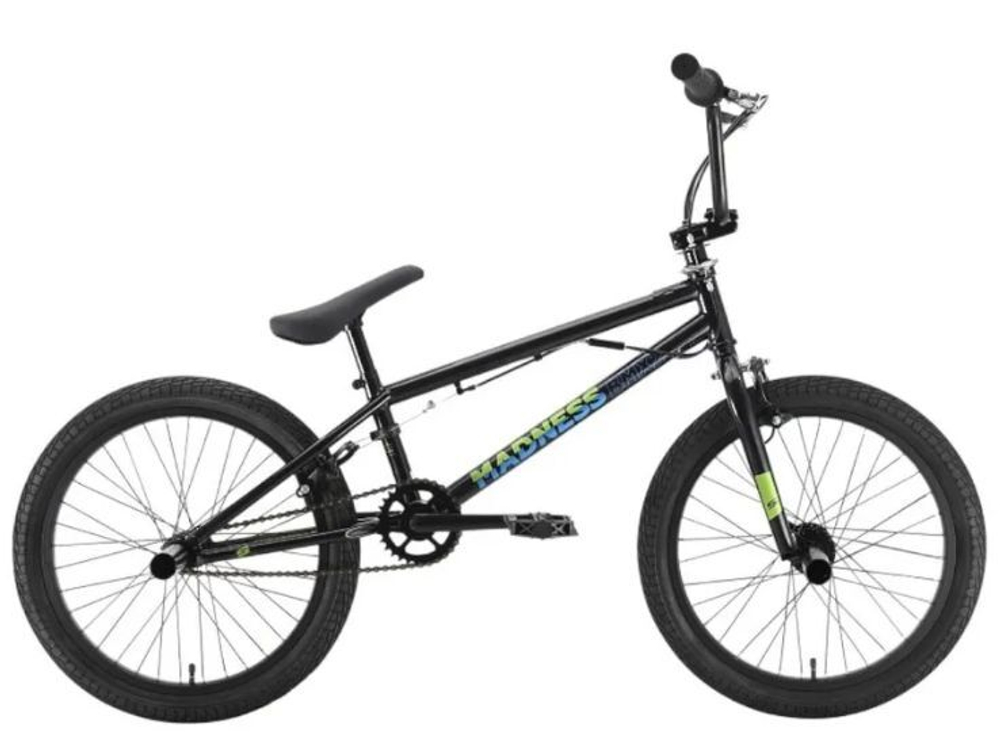 Велосипед Stark Madness BMX 2, 2022 черный/зеленый