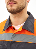 Костюм Липецк-2 СОП CH (тк.Смесовая,280) п/к, т.серый/оранжевый