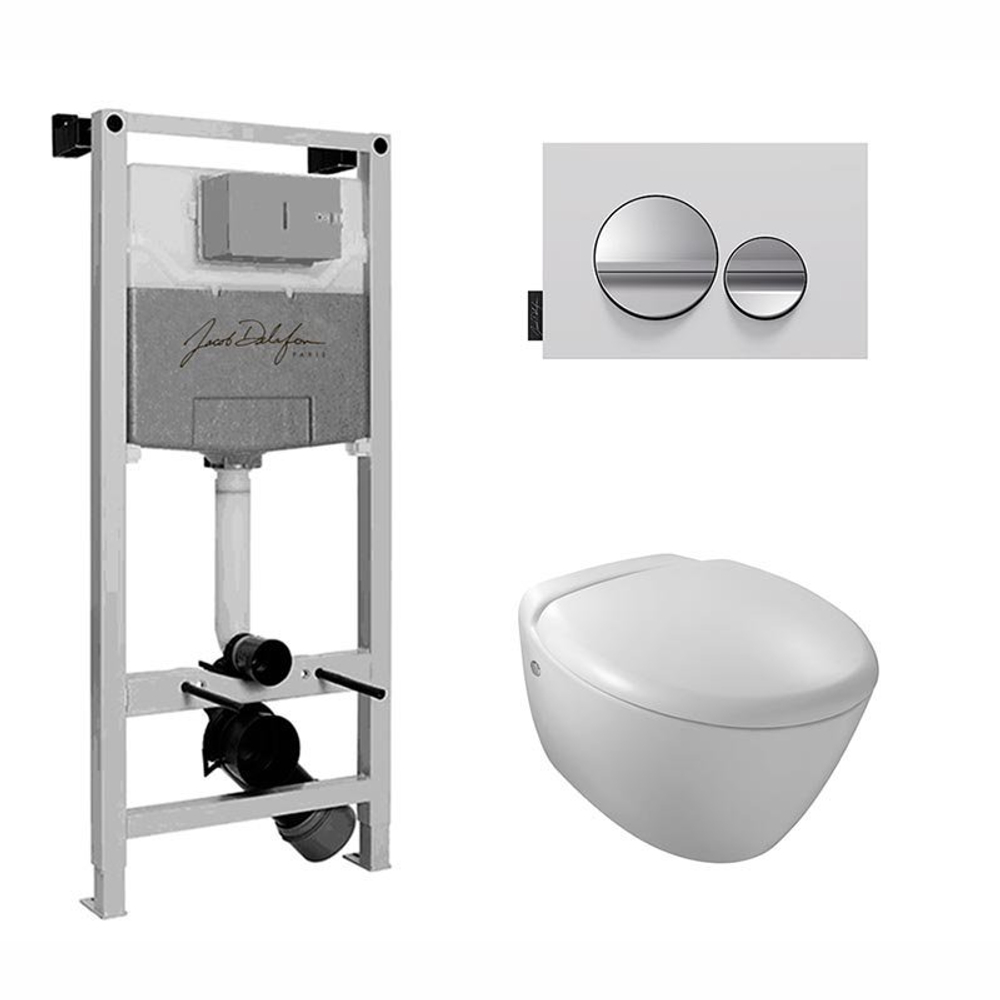 Комплект инсталляции Jacob Delafon Presquile  сиденьем микролифт и клавишей смыва хром E21743RU-00