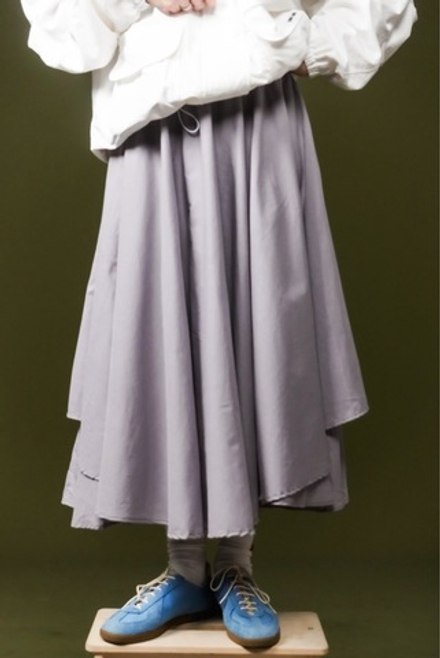 Юбка асимметричная двухслойная, светло-серая