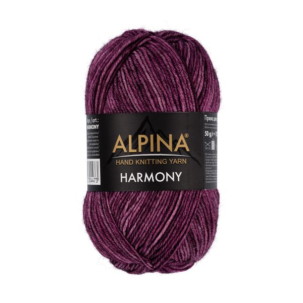 Пряжа Alpina Harmony / уп.10 мот. по 50г, 175 м, 08 т.малиновый