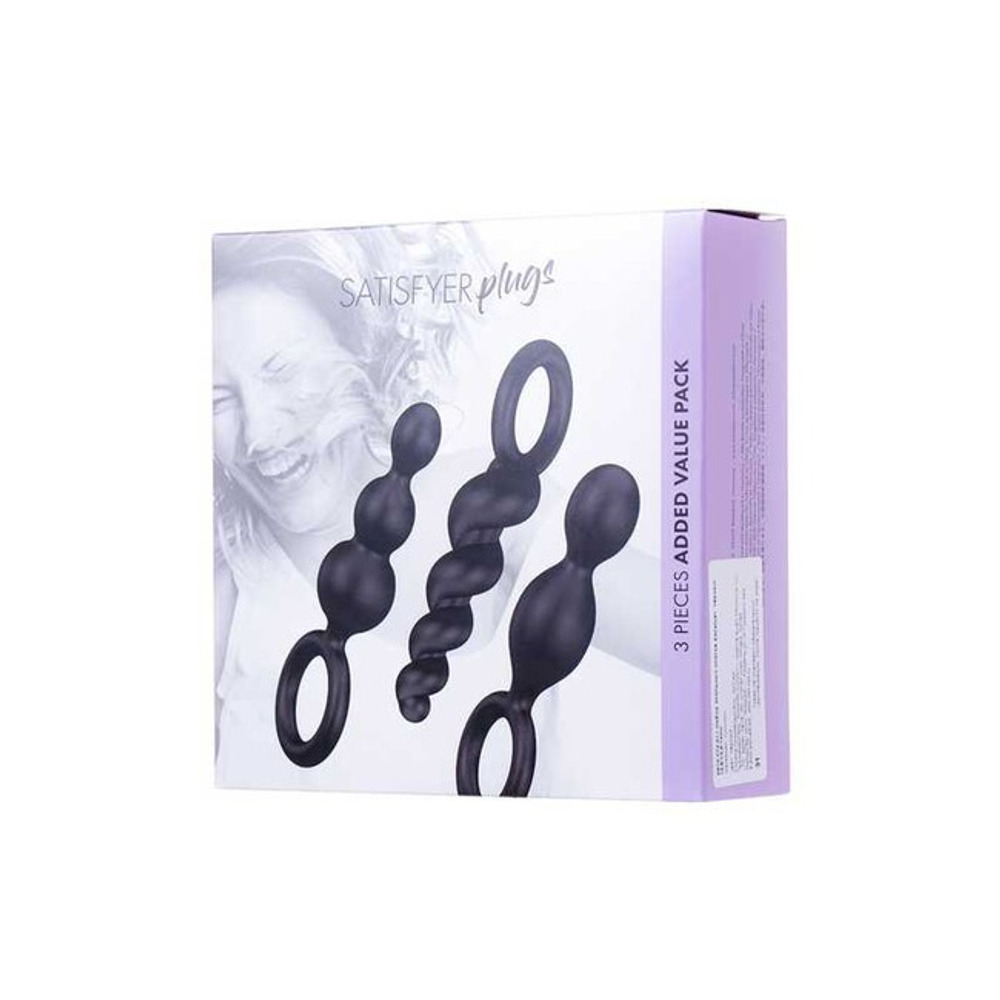 Набор анальных стимуляторов Satisfyer Plugs (Цвет: черный)