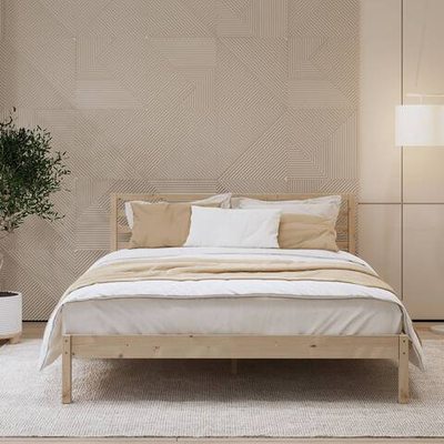 Двуспальная кровать, ТИРАНА, 140х200 см, сосна