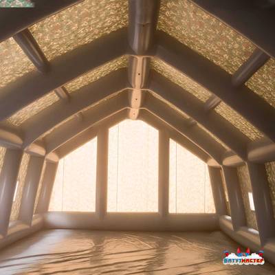 Пневмокаркасная всесезонная палатка «Универсал» 4×2,5×2,5 м — из ПВХ, синяя