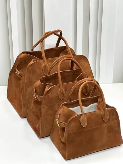Замшевая сумка The Row Margaux 15 коричневая