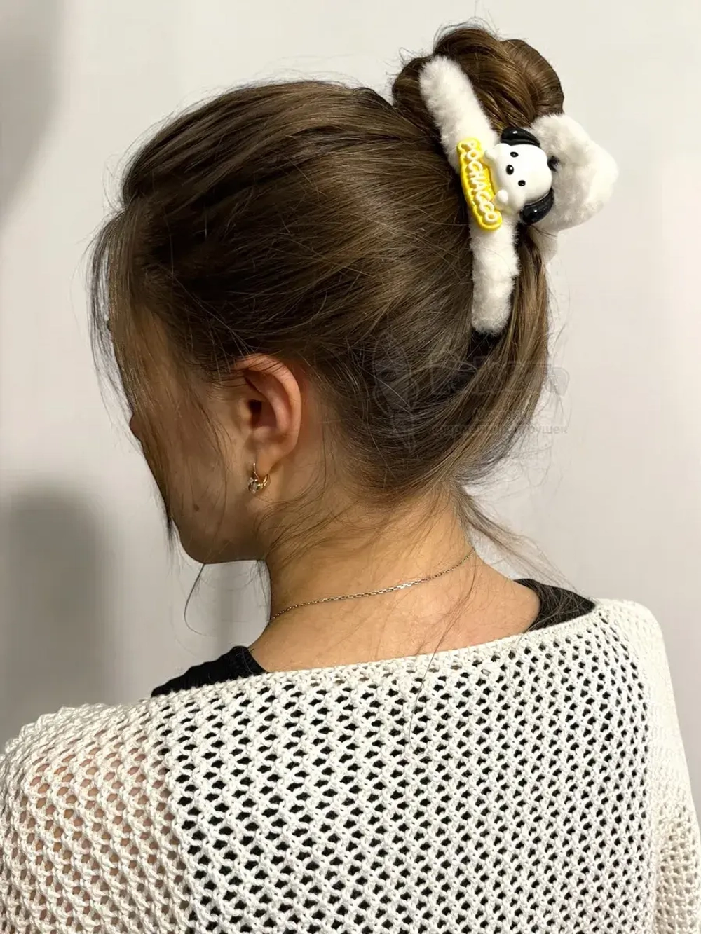 Заколка крабик краб для волос пушистый плюшевый Hello Kitty